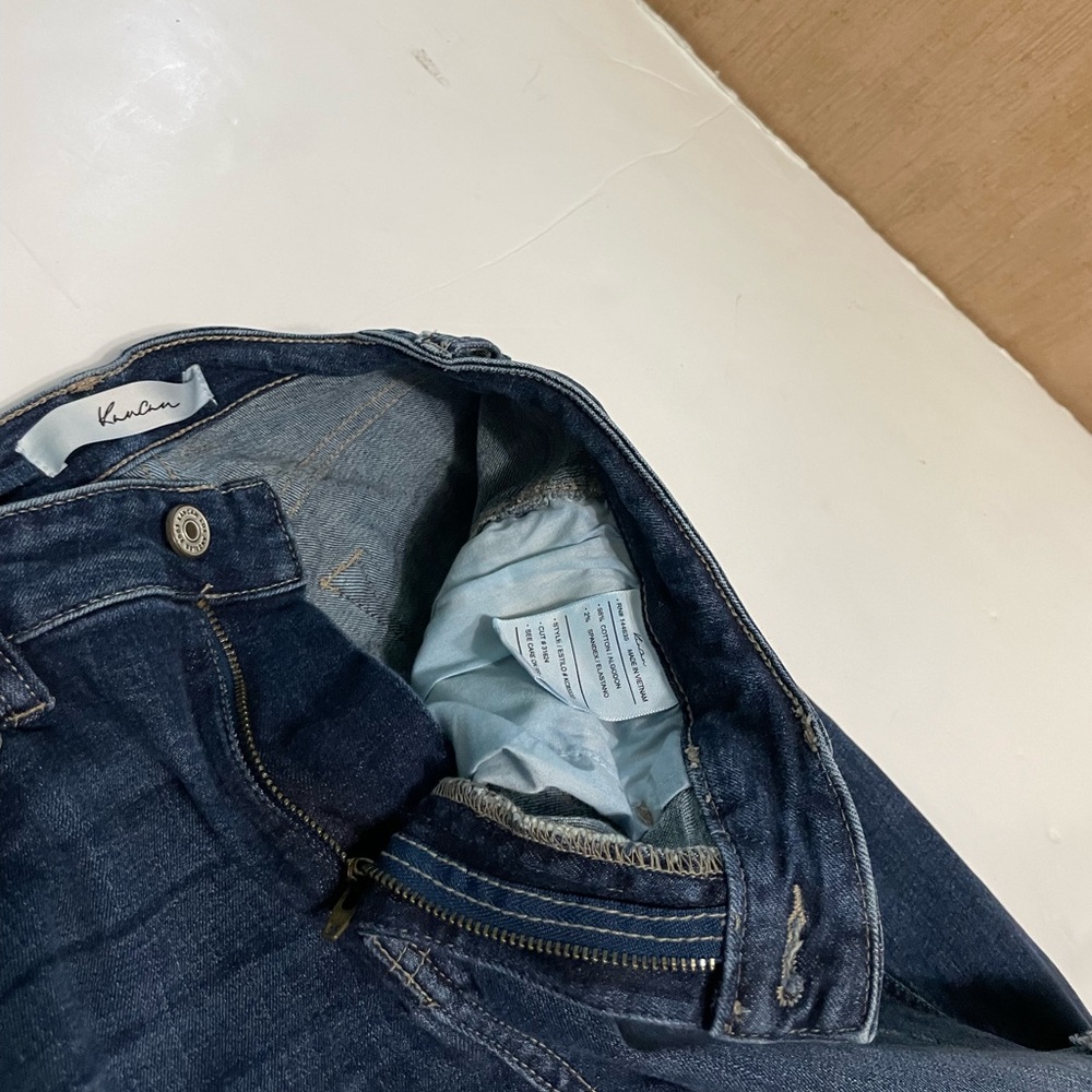 Kancan Destroyed Jeans KC8553D Dark Distressed Women’s size 7/27 frayed hem - Picture 16 of 16